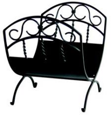 Black Wrought Iron Log Holder Uniflame w-1035