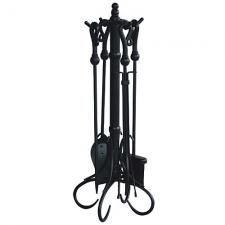 Black Wrought Iron Fireplace Tool Set Uniflame f-1056