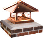 18 x 18" Copper Designer Lid Chimney Cap - cpsbd18x18