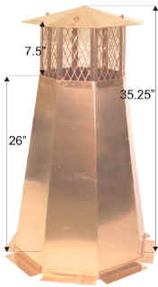 Octagon Copper Chimney  Pot
