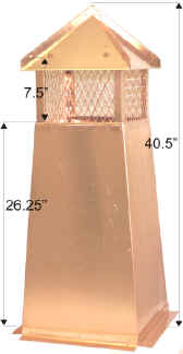 Square Copper Chimney Pot