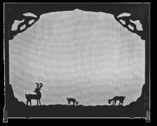 Black Deer Scene Fireplace Screen 44" Wide x 33" High