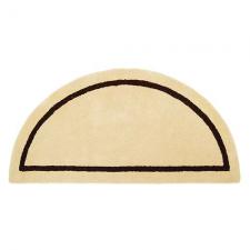 44" Wide Half Mesa Tan Round Wool Hearth Rug  H-10