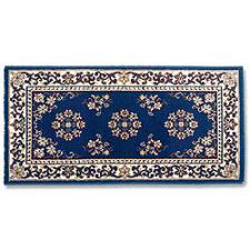 56" Wide Blue Rectangle Wool Hearth Rug H-30