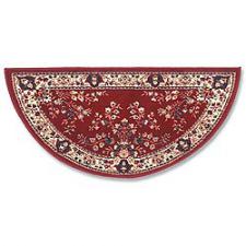 56" Wide Burgandy Half Round Wool Hearth Rug H-35