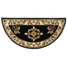 44" Wide Noir Half Round Wool Hearth Rug H-605