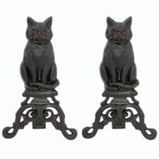 Cat Fireplace Andirons Uniflame a-1251
