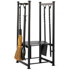 Olde World Iron Wood Holder with Tools Uniflame w -1198