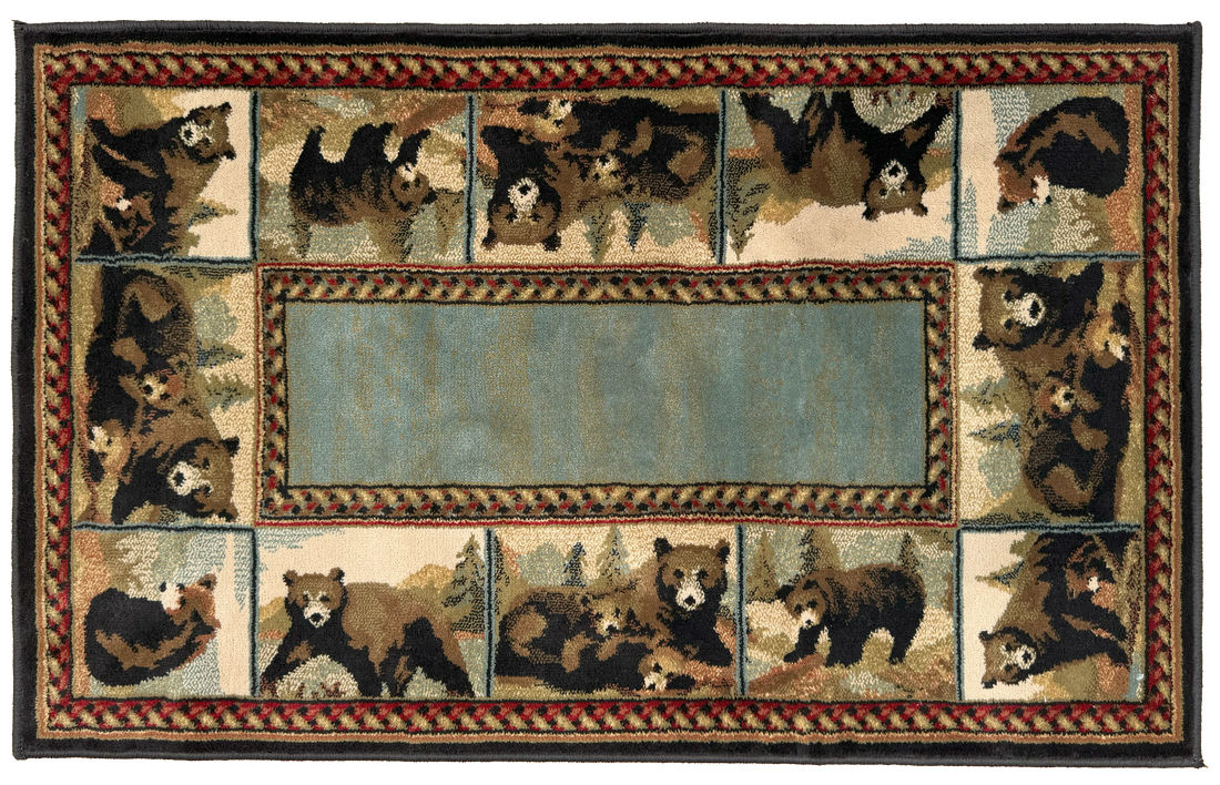 4 Foot Wide Olefin Bear Hearth Rug 11051