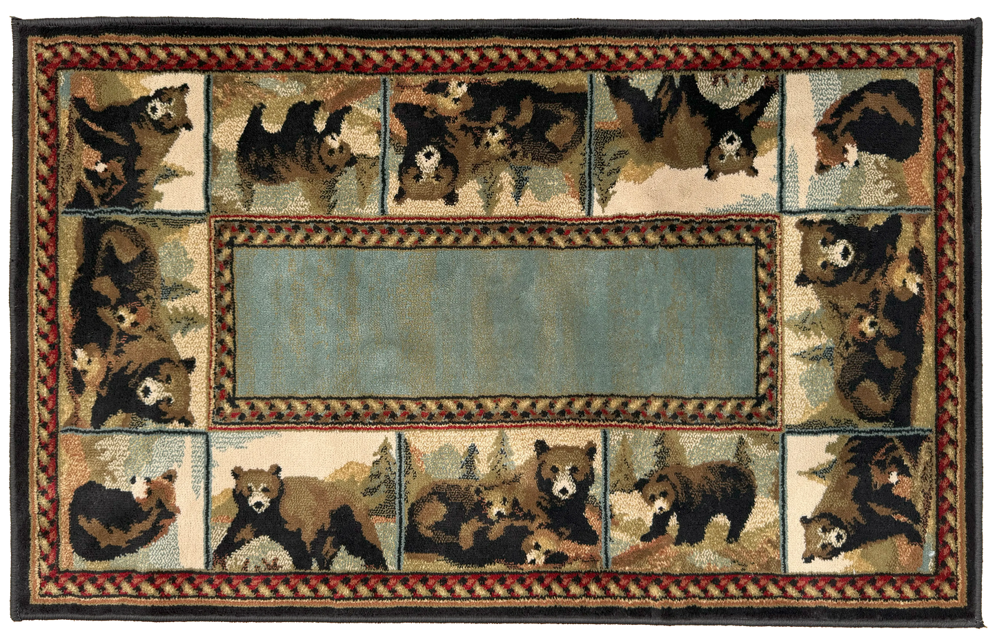 4 Foot Wide Olefin Bear Hearth Rug 11051