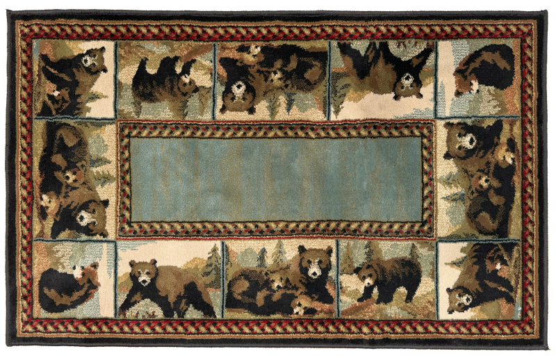 4 Foot Wide Olefin Bear Hearth Rug 11051