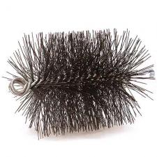 7" Round Chimney Brush Heavy-Duty Wire 3/8" NPT