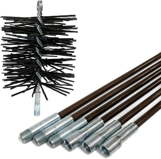 12 Foot POLY Brush Kits for Metal Flues (BRUSH DIAMETER 5-12 Inches)