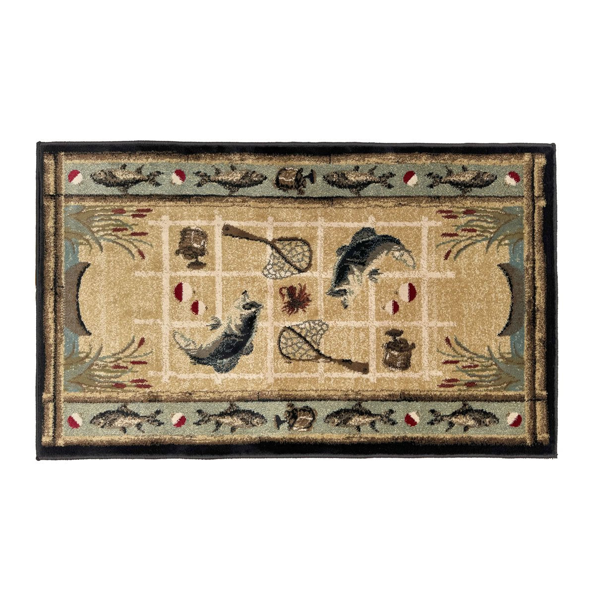 50" x 30" Angler Hearth Rug  FISHERMAN 11057