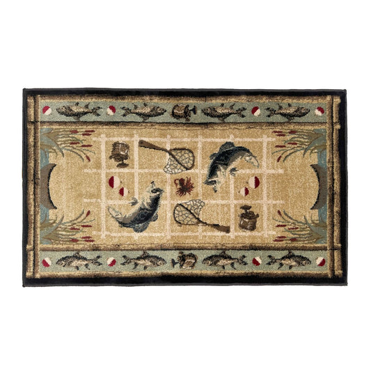 50" x 30" Angler Hearth Rug  FISHERMAN 11057