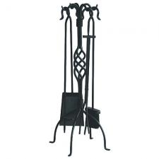 Black Wrought Iron  Fireplace Tool Set Uniflame f-1053