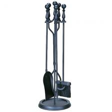 Black Wrought Iron Fireplace Tool Set Uniflame f-1625
