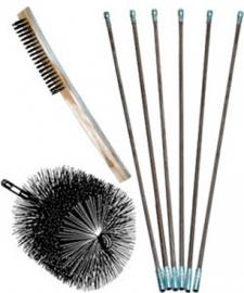30 Foot Wire Brush Kits for Masonry Flues (Brush 5-12 Inches)
