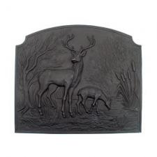 Deer Cast Iron Fireback - 28"W x 24"H OUT OF STOCK UNTIL FALL 2022