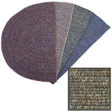 4' Wide Braided Multi Green Hearth Rug