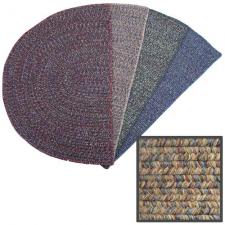 4' Wide Braided Multi Beige Hearth Rug