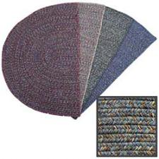 4' Wide Braided Multi Blue Hearth Rug
