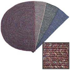 4' Wide Braided Multi Red Hearth Rug