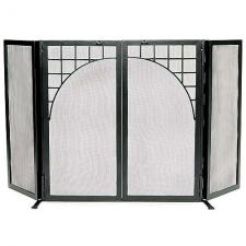 Three-Part Screen With Center Doors