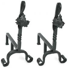 Maple Leaf Fireplace Andirons Minuteman AND-04