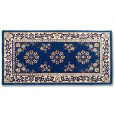 44" Wide Blue Rectangle Wool Hearth Rug  H-20