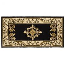 44" Wide Black Rectangle Wool Hearth Rug  H-602