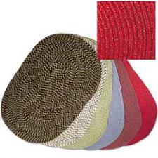 5 Foot Wide Deep Red Braided Hearth Rug