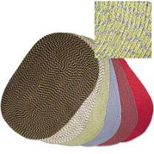 5 Foot Wide Green and  Blue Braided Hearth Rug