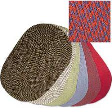 5 Foot Wide Dark Blue and Red  Braided Hearth Rug