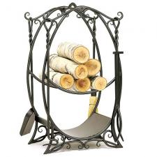 Cottage Wood Holder with Fireplace Tools Minuteman LCR10