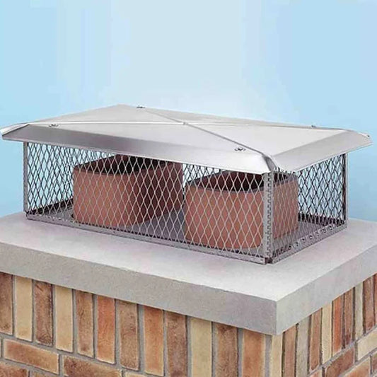 Multi-Flue Chimney Cap Top Mount Stainless Steel 10" SCREEN HEIGHT