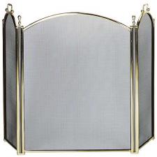 Polished Brass Fireplace Screen - 54" Wide x 34" High