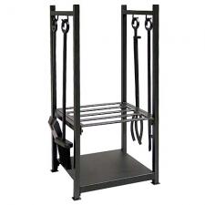 Wrought Iron Log Rack with Fireplace Tools Uniflame w-1052