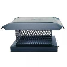 17" x 17" HomeSaver Pro Black Galvanized Chimney Cap - Durable Chimney Protection - 14811